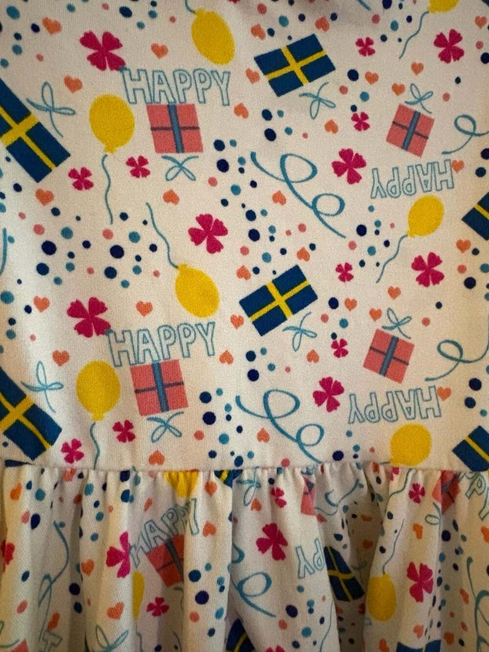 Dot Dot Smile Girls Happy Birthday Party Balloons Graphic Twirl Dress - Picture 2 of 4